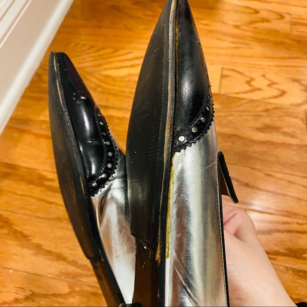 Prada metallic pointed toe brogue loafer - Picture 11 of 15